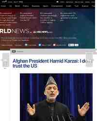 Afghan President Hamid Karzai don trust: msnbc.com